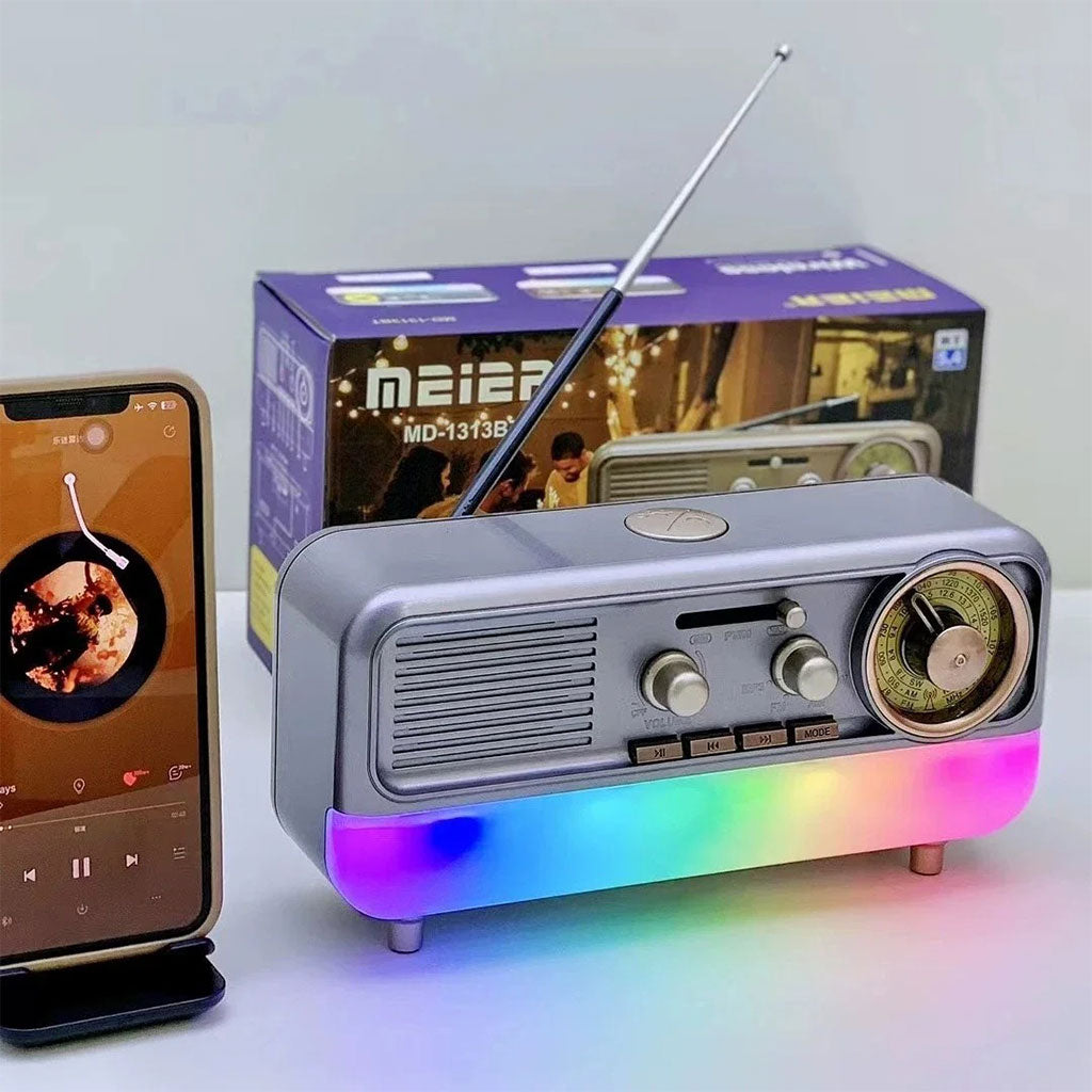 Radio Portable Rétro et Haut Parleur Bluetooth Style Vintage MD-1313BT – مكبر صوت بلوتوث