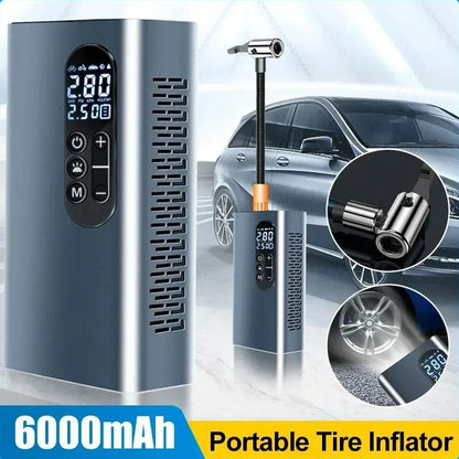 Compresseur À Air Portatif 150 PSI Rechargeable avec Lampe LED – جهاز نفخ عجلات محمول تنزوت