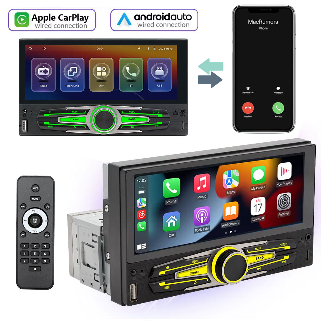 Autoradio MP5 universel pour voiture 6.86 pouces avec fonction Carplay Android Auto – جهاز راديو سيارة - تنزوت