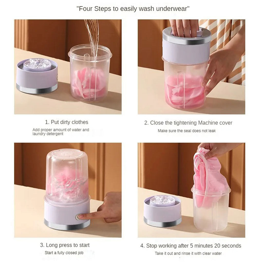 Mini-machine à laver portable rechargeable pour sous-vêtements – غسالة ملابس داخلية محمولة