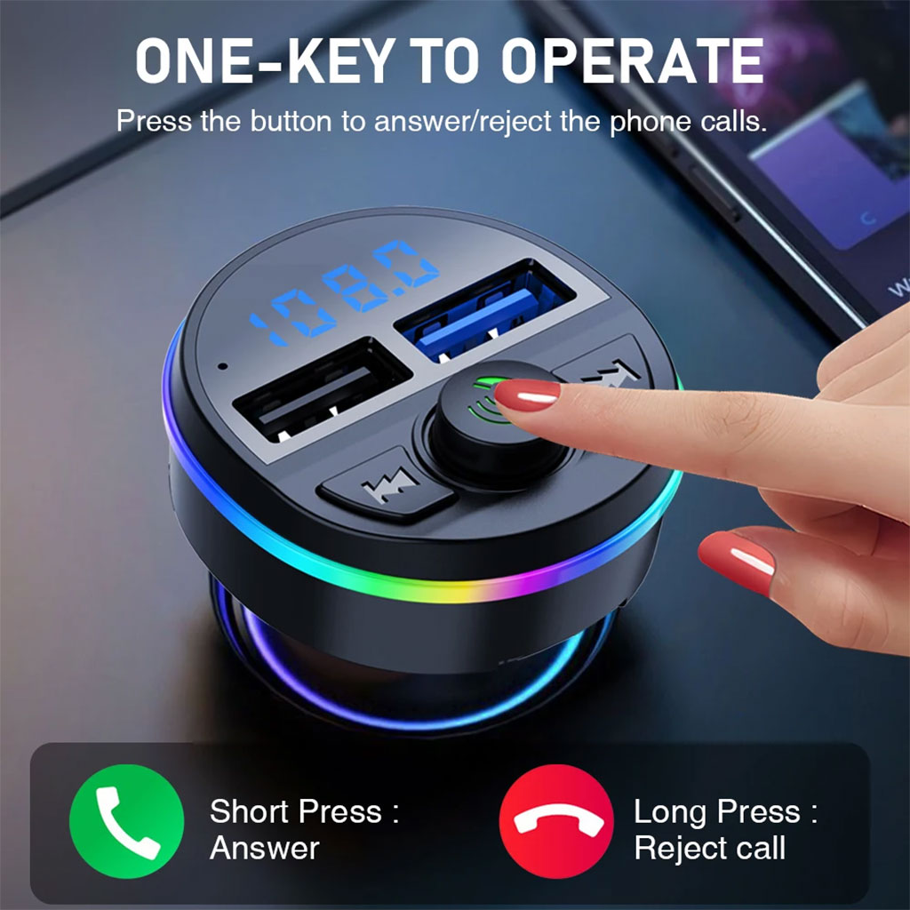 Transmetteur Bluetooth pour voiture, voiture Mp3 Player Radio Aux Adapter Lecteur de Musique