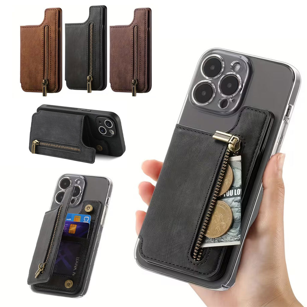 Étui portefeuille zippé pour téléphone avec emplacement de cartes – محفظة نقود وبطاقات