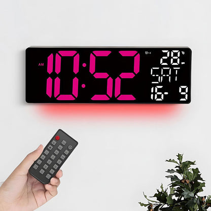Horloge Numérique Murale LED à Éclairage Inférieur – ساعة رقمية للحائط و المكتب بإضاءة سفلية - تنزوت