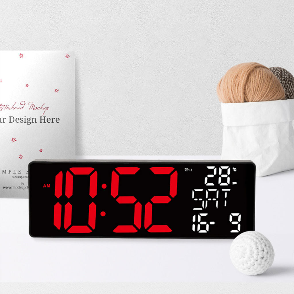 Horloge Numérique Murale LED à Éclairage Inférieur – ساعة رقمية للحائط و المكتب بإضاءة سفلية