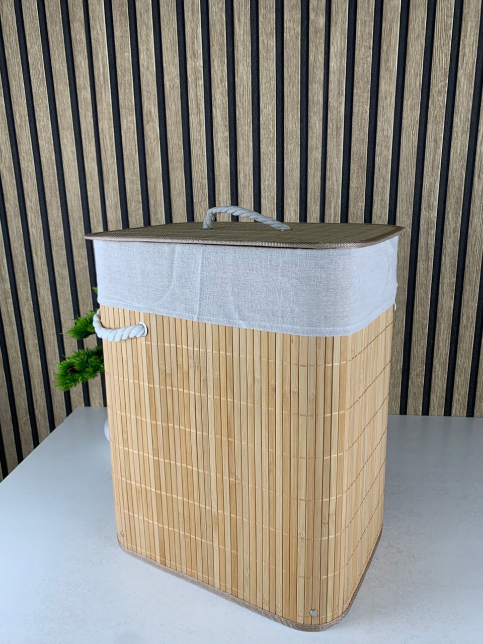 Panier à Linge pour Vêtements Sales en Bambou de Grande Capacité