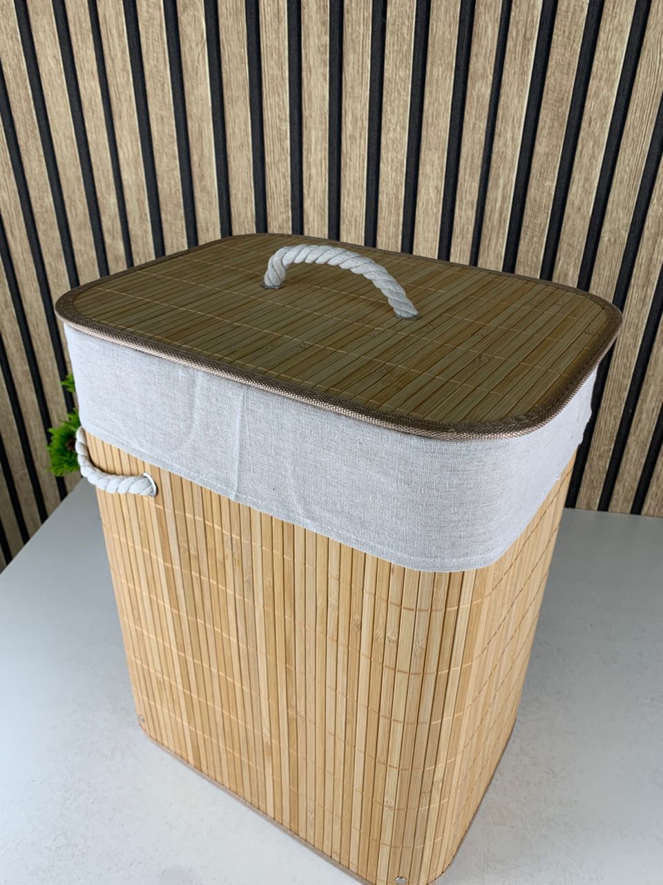 Panier à Linge pour Vêtements Sales en Bambou de Grande Capacité