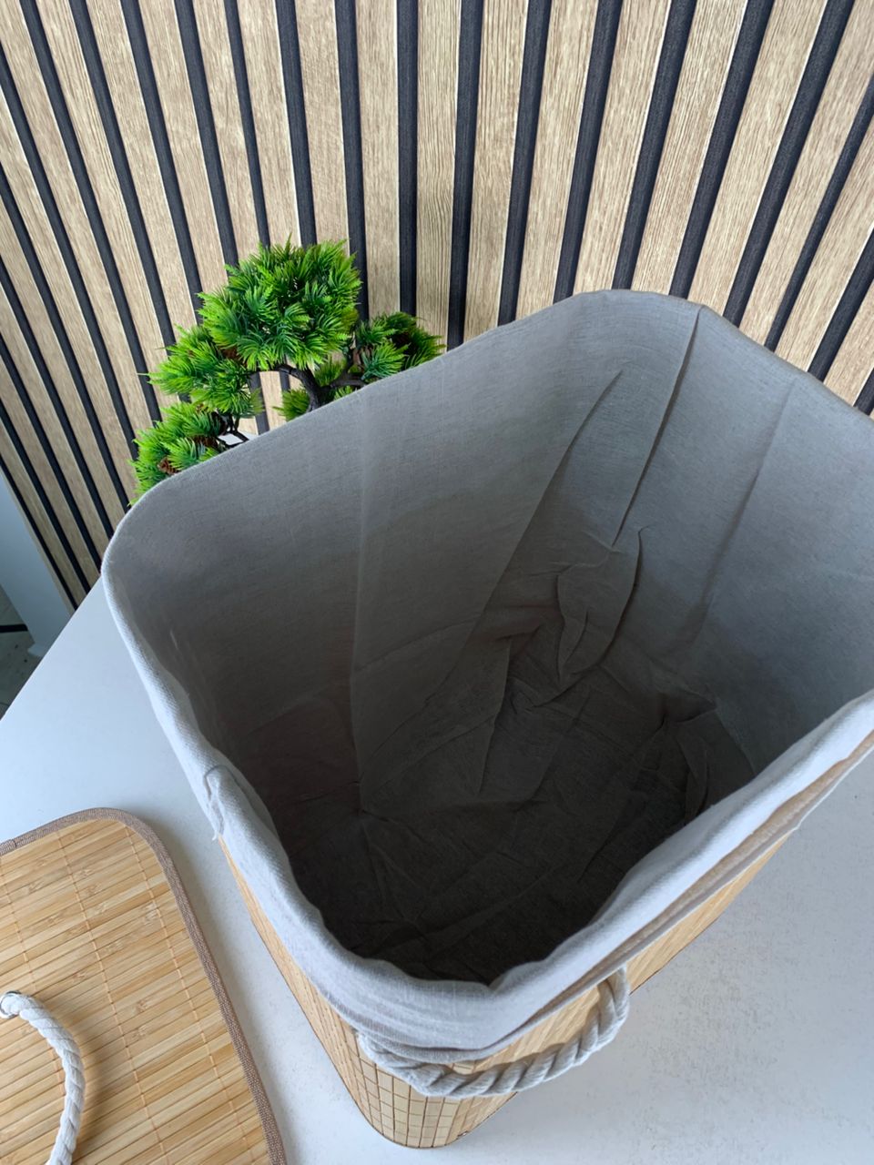 Panier à Linge pour Vêtements Sales en Bambou de Grande Capacité