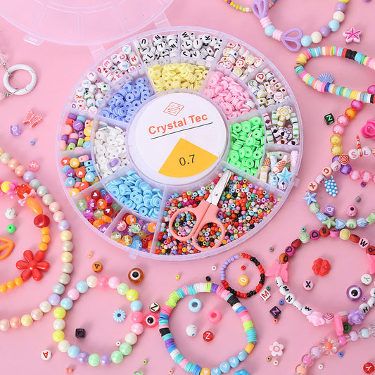 Ensemble de fabrication de bijoux Pour enfant 19 grilles Rond - مجموعة صنع المجوهرات للأطفال تنزوت
