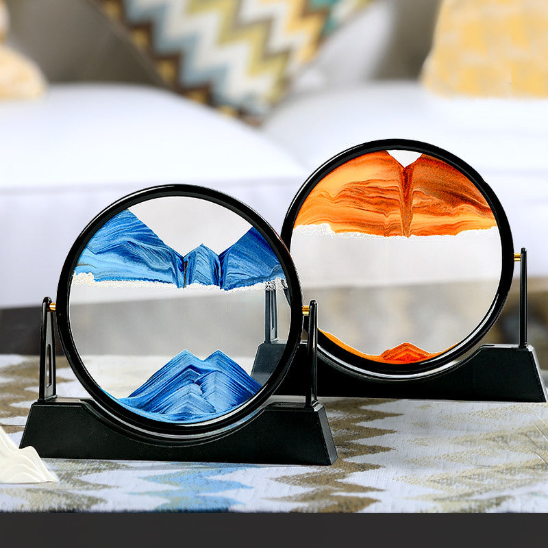 Sablier 3D Avec Support pour la décoration de la maison, sable de mer profonde, art créatif, décoration de bureau, décoration de chambre, cadeau