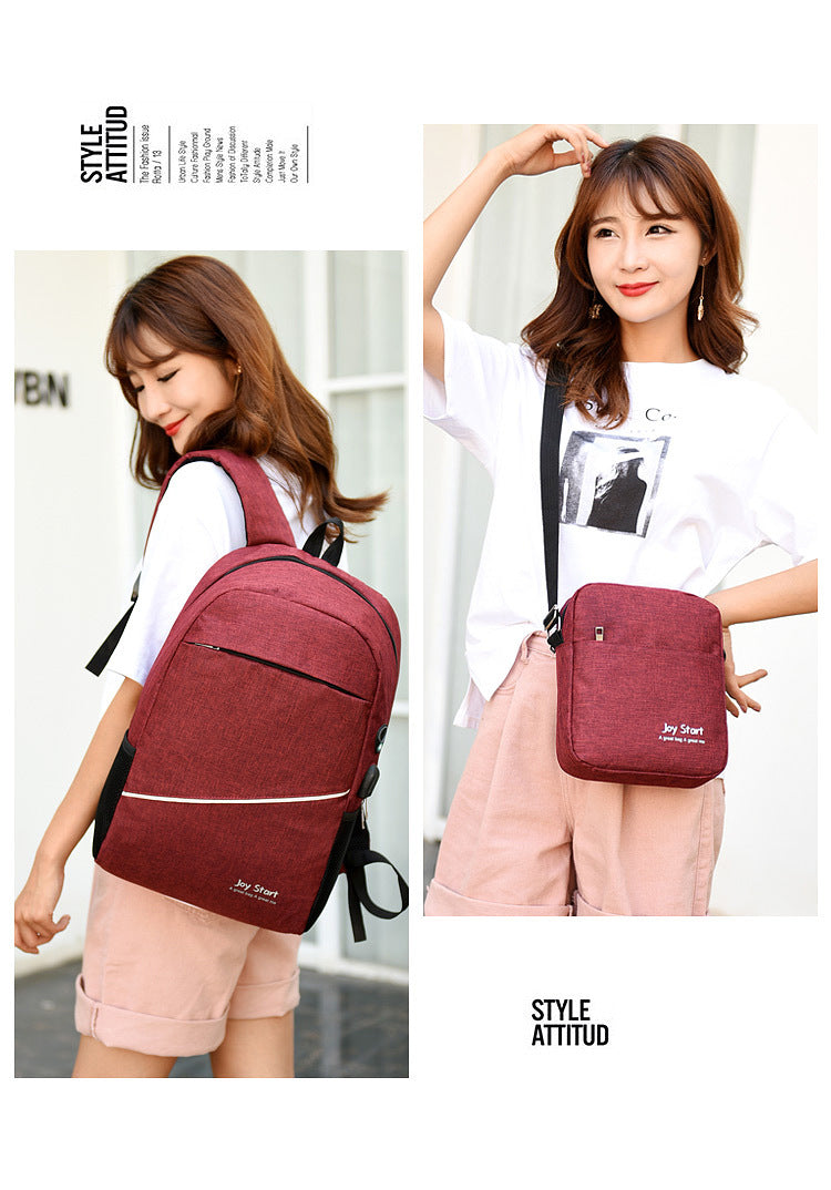 3 PCS Sac à dos multifonctionnel Avec Sortie USB ET Sortie kit-man - Grenat