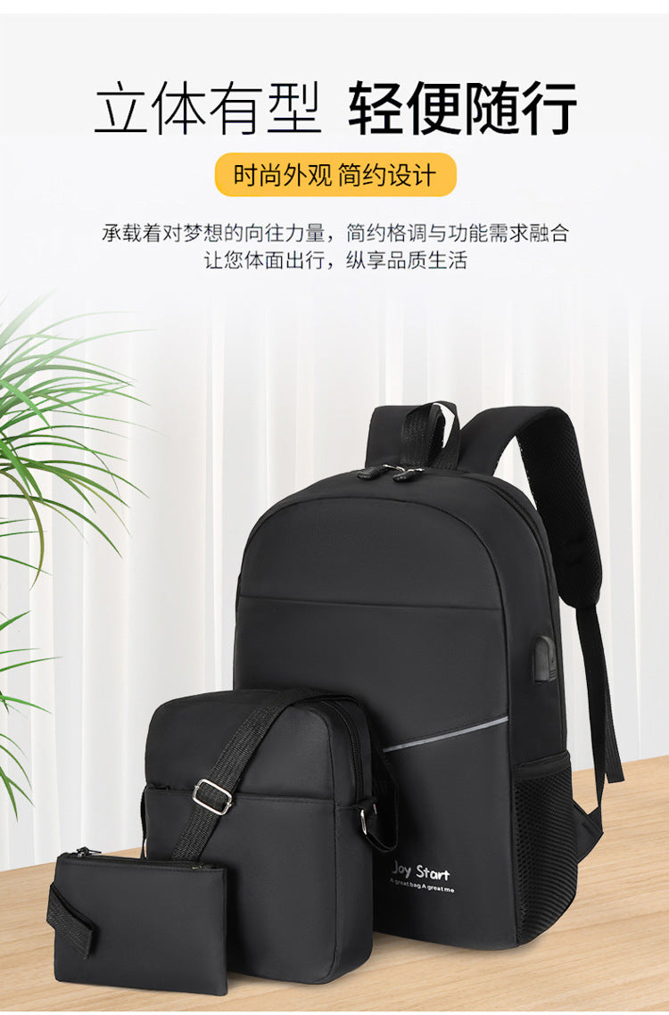 3 PCS Sac à dos multifonctionnel Avec Sortie USB ET Sortie kit-man - Noir