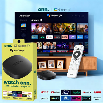 ONN Android TV Box avec Télécommande Vocale 2+16GB – جهاز ميديا ذكي