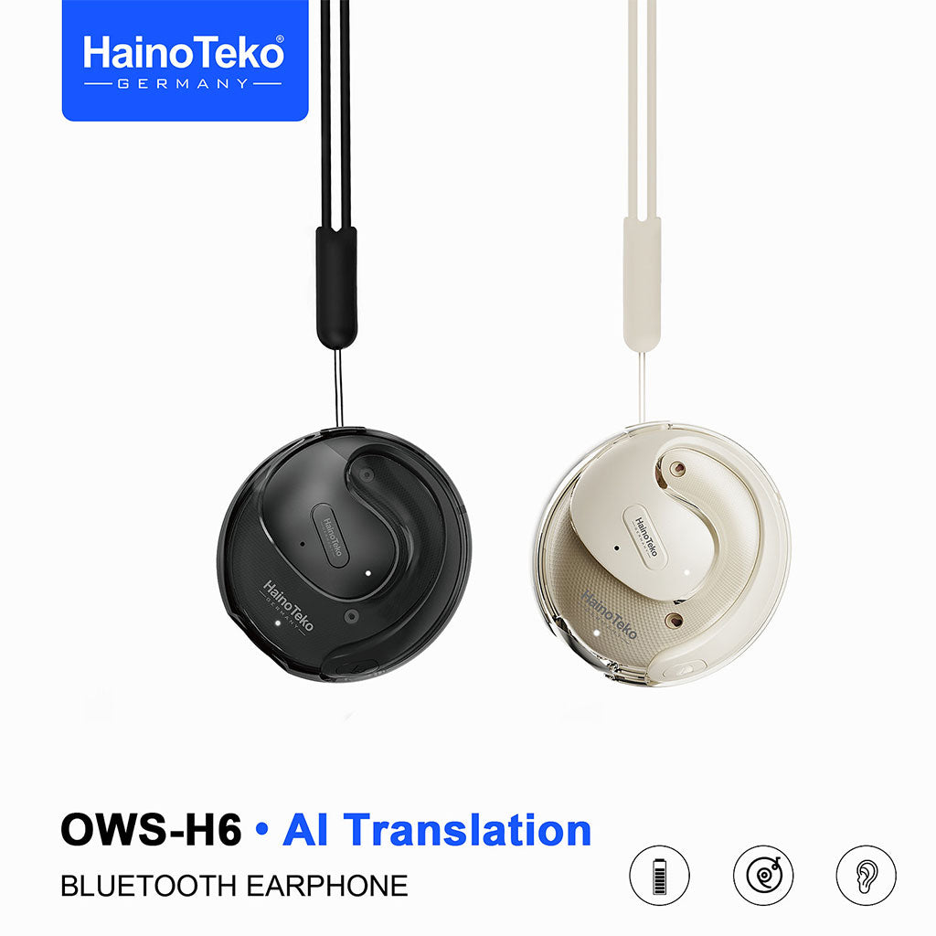 Écouteurs Bluetooth haute résolution Haino Teko OWS-H6 avec traduction IA – سماعات لاسلكية بخاصية الترجمة الفورية