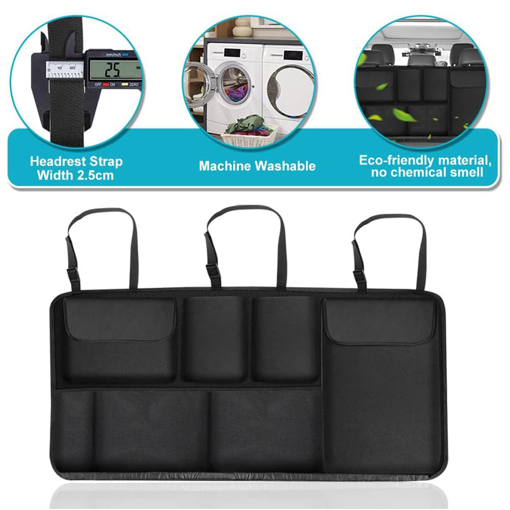 Organiseur de coffre grande capacité multi-poches pour banquette arrière – منظم أغراض صندوق السيارة