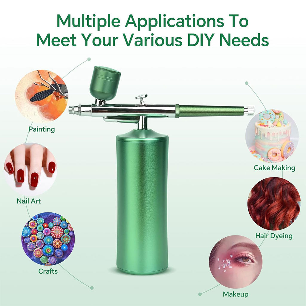 Kit aérographe avec compresseur intégré rechargeable pour nail arts et décoration – جهاز رسم وتزيين