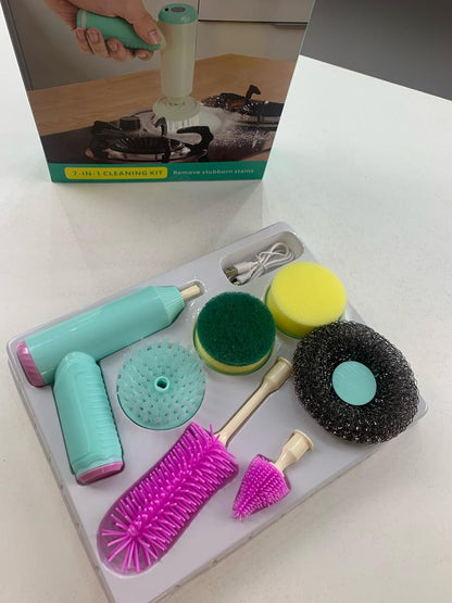 Brosse de Nettoyage Électrique Sans Fil 7en1 – فرشات تنظيف متعددة الرؤوس