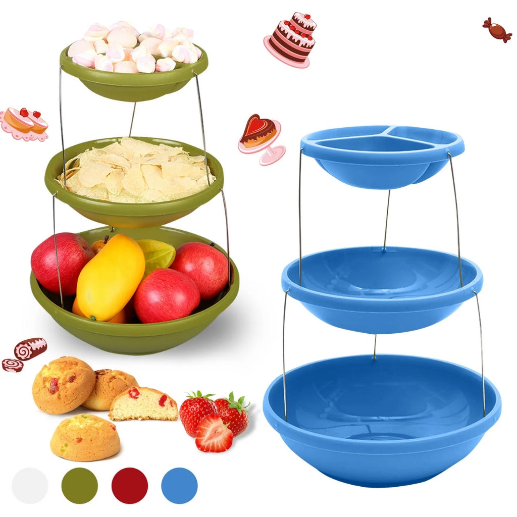 Bol torsadé pliable à 3 niveaux pour les trempettes et les bonbons تنزوت
