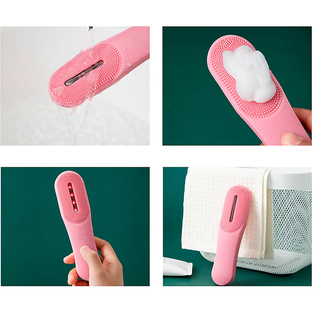 Appareil de Soin du Visage en Silicone nettoie les pores et les points noirs – فرشاة تنظيف الوجه بخاصية الإهتزاز