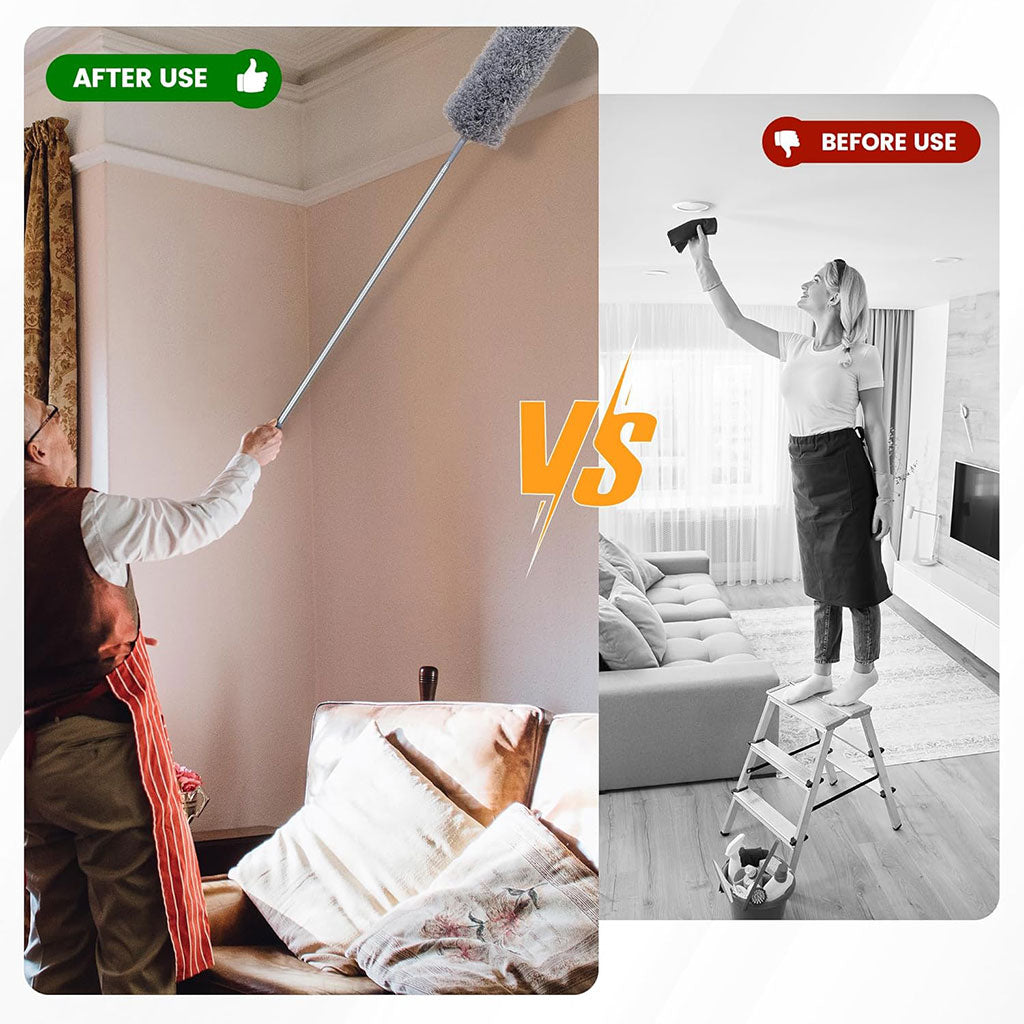 Plumeau télescopique Lavable en Microfibre – أداة تنظيف في الزوايا البعيدة