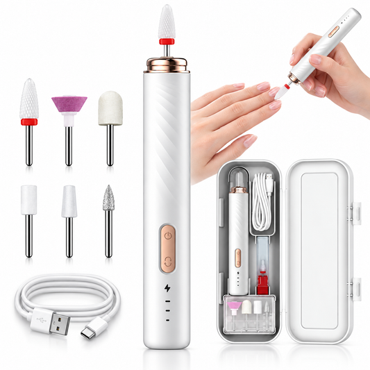 Ponceuse à Ongles Électrique Sans Fil 3 Vitesses Double Sens de Rotation USB Rechargeable - مبرد ومقلم الأظافر الكهربائي اللاسلكي 3 سرعات