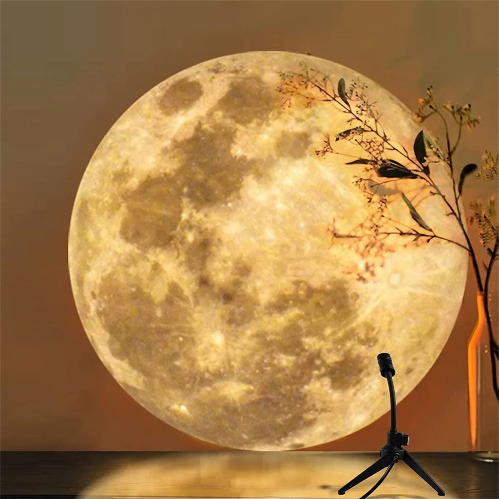 Lampe de lune projecteur veilleuse 360° lumière de projection de lune éclairage de charge USB