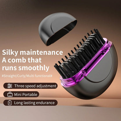 Mini Brosse à lisser électrique sans fil avec 3 réglages de chaleur – مشط حراري حجم صغير ومحمول