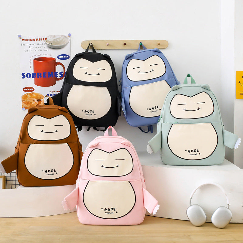 Ensemble de Sacs Snorlax 3Pcs Design Kawaii Rose- حقيبة مدرسية 3 قطع لون وردي تنزوت
