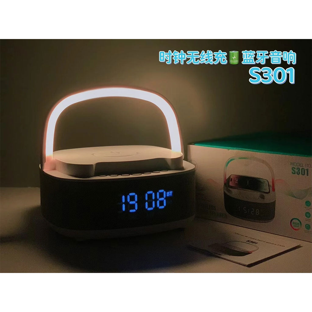 Haut Parleur Bluetooth Portable S301 à LED RGB chargement sans fil 15W – مكبر صوت بلوتوث وشاحن لاسلكي 2في1