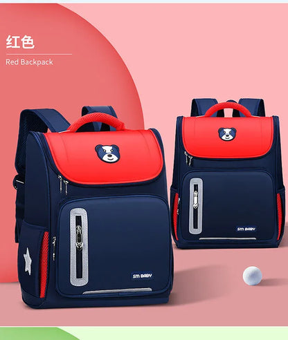 Sac à Dos orthopédique d’école primaire pour Enfant Garçon et Fille Étanche – Rouge