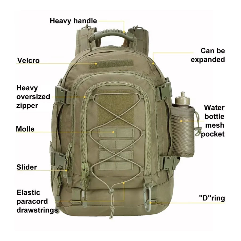 Sac à Dos de randonnée Rucksack Large Capacity 60L JRD5 + Matelas pliable Cadeau تنزوت