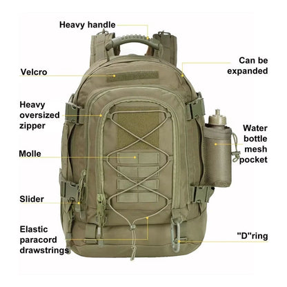Sac à Dos de randonnée Rucksack Large Capacity 60L JRD5 + Matelas pliable Cadeau تنزوت