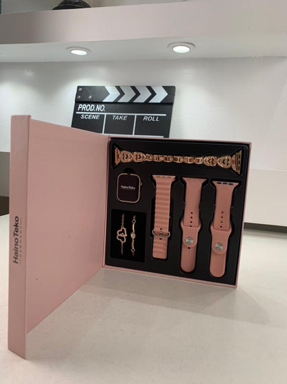 Haino Teko Germany G10 Mini Amoled Display 4 paires de bracelets – ساعة ذكية للنساء