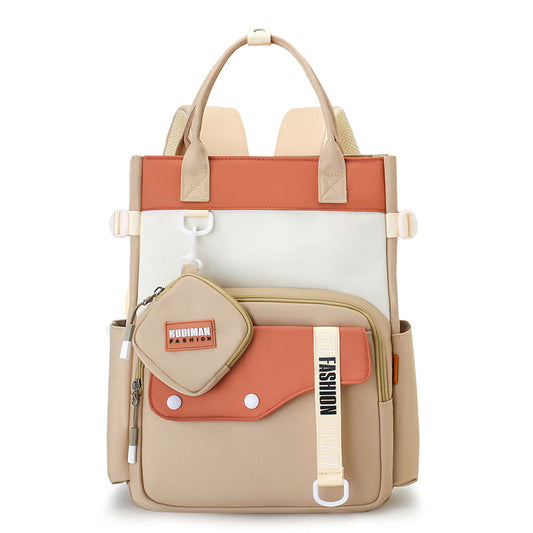 Ensemble de sacs d’école Kawai pour Enfants 2Pcs Avec Pochette Beige – محفظة 2 قطع كاواي مع محفظة صغيرة بيج تنزوت