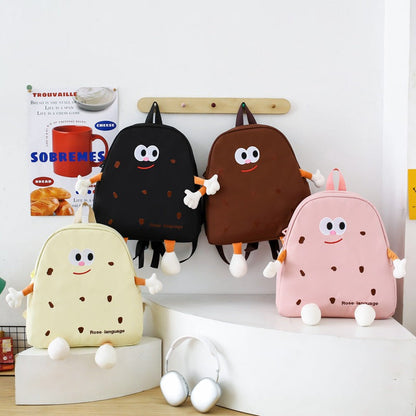 Ensemble de sacs d’école Kawai pour adolescents 3Pcs Language Marron – محفظة 3 قطع كاواي بني