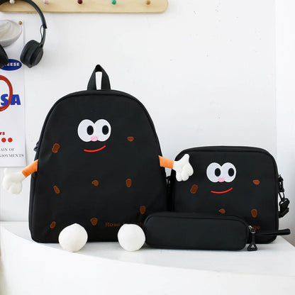 Ensemble de sacs d’école Kawai pour adolescents 3Pcs Language Jaune – محفظة 3 قطع كاواي أصفر