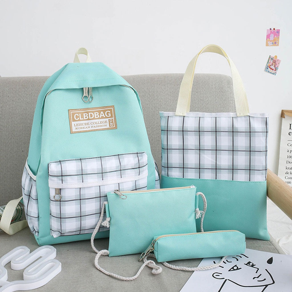 Ensemble de sacs d’école Kawai pour adolescents 4Pcs CLBD V4 Vert – محفظة 4 قطع كاواي أخضر تنزوت