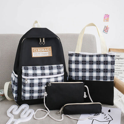 Ensemble de sacs d’école Kawai pour adolescents 4Pcs CLBD V4 Gris – محفظة 4 قطع كاواي رمادي