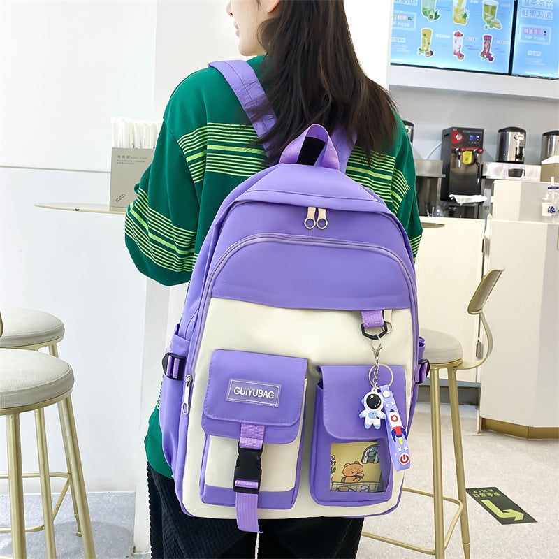 Ensemble de sacs d’école Kawai pour adolescents 4Pcs Guiyu V3 Bleu – محفظة 4 قطع كاواي أزرق تنزوت
