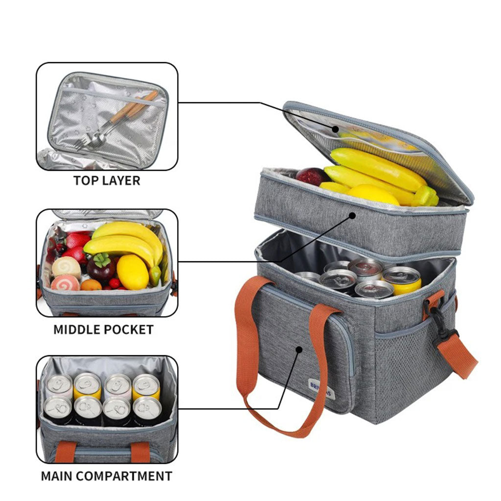 Sacs à lunch croisés à double couche de grande capacité – حقيبة حفظ الطعام