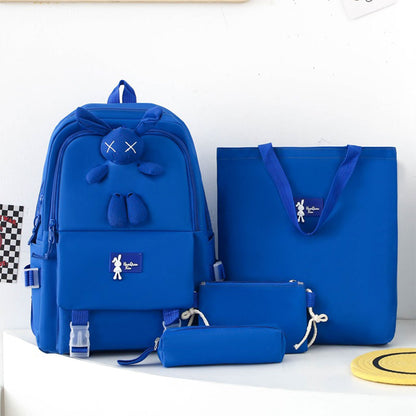 Ensemble de sacs d’école Kawai pour adolescents 4Pcs Lapin X Marron – محفظة 4 قطع كاواي بني تنزوت