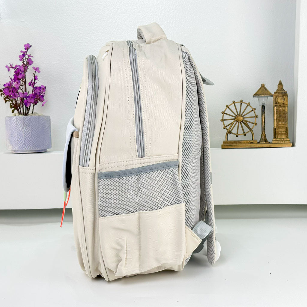 Sac à Dos pour Enfants avec Trousse Assortie KBAG Beige – حقيبة ظهر مدرسية للأطفال مع مقلمة بيج