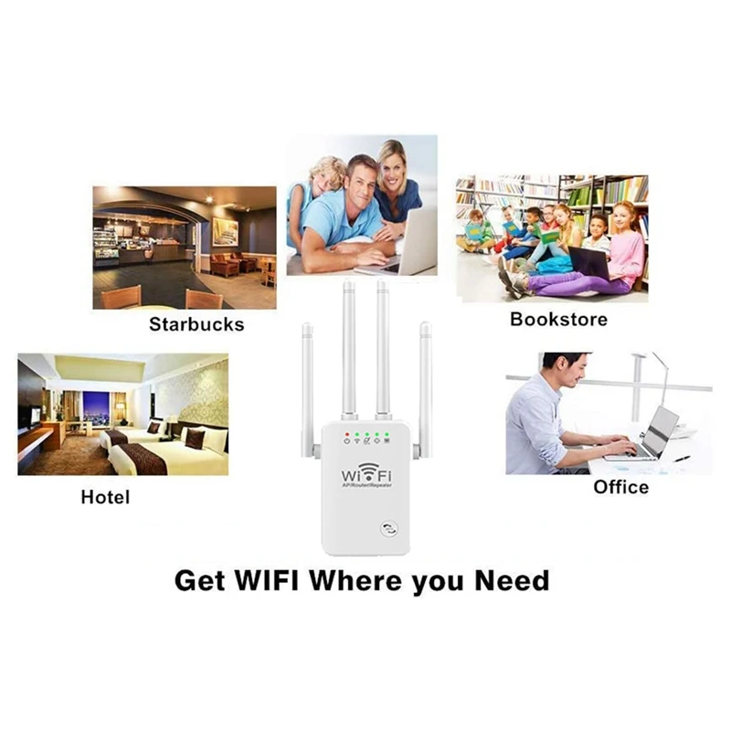 300M Wifi routeur sans fil répéteur 2.4G répéteur de Signal Extender 4 antenne routeur amplificateur de Signal pour la maison