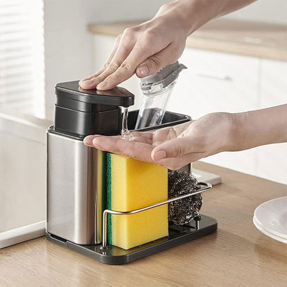 Distributeur de savon et organisateur d’accessoires pour cuisine – موزع صابون ومنظم أدوات المطبخ 2في1