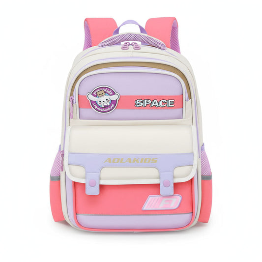 Sac à Dos Enfant Space Design Ludique Multi-Poches Rose – حقيبة مدرسية للأطفال لون وردي تنزوت