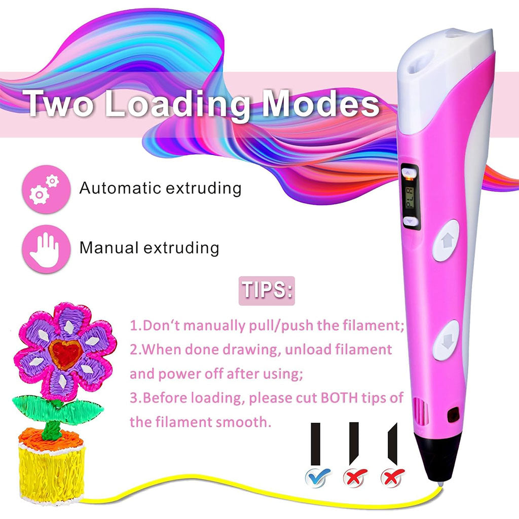 Stylo 3D Graffiti pour Enfants avec Recharges de Filament – قلم رسم ثلاثي الأبعاد للأطفال