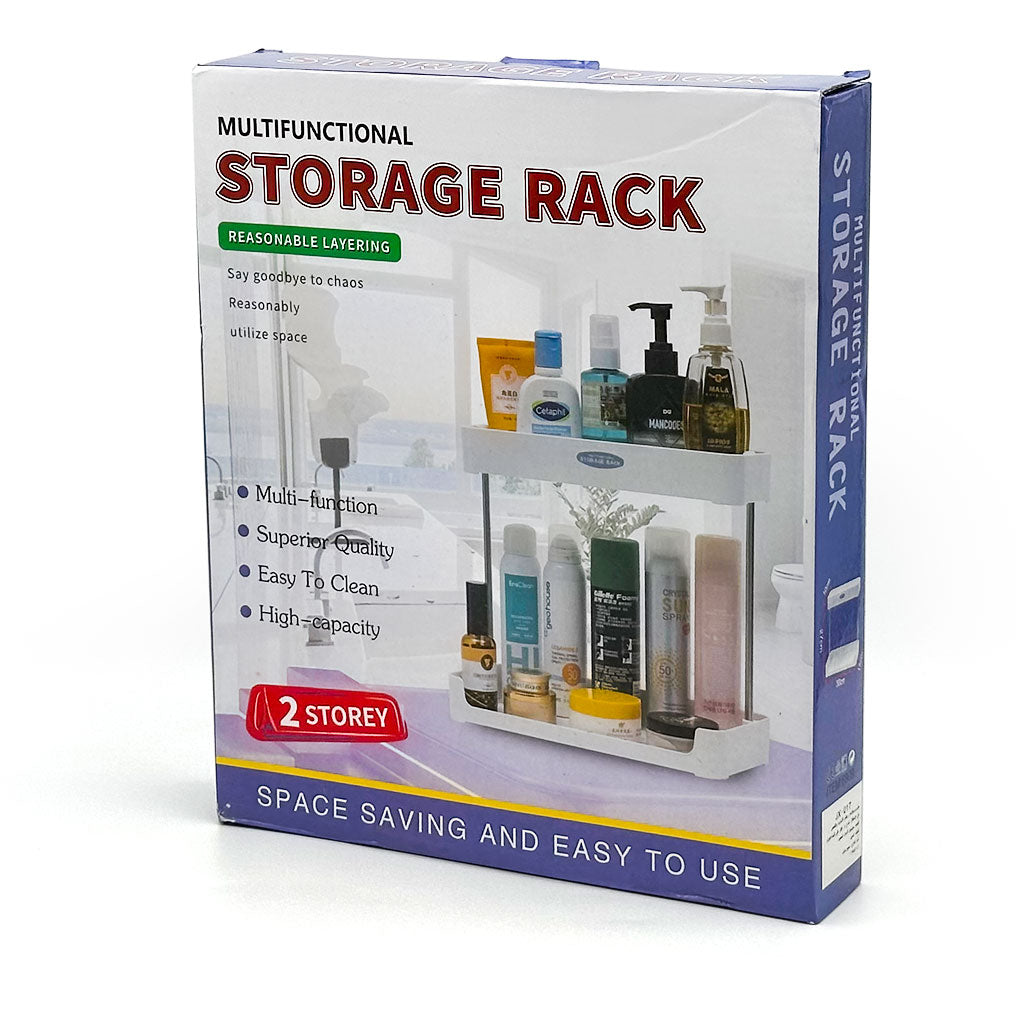 étagères de rangement pour cuisine et salle de bain 2 étages - منظم أغراض في الحمام أو المطبخ