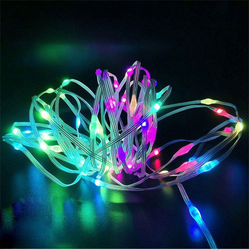Guirlande lumineuse d'extérieur 100 LED multicolore 10 m RGB synchronisation de musique