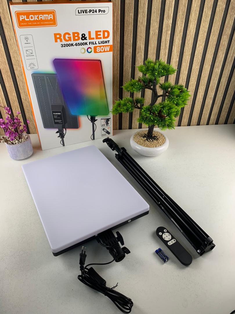 RGB Panel et LED Fill Light RGB 80W PLOKAMA LIVE-P24 Pro – لوحة إضاءة إحترافية
