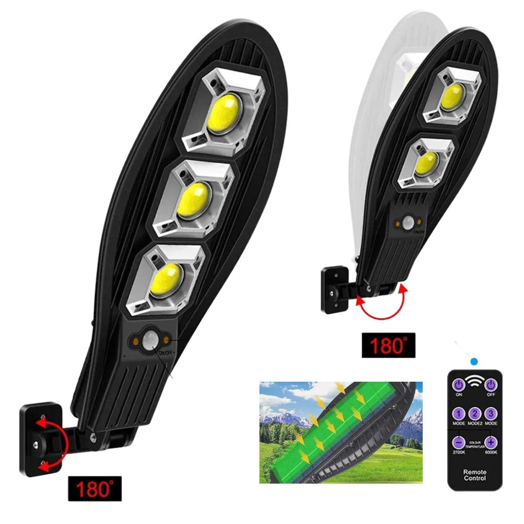 Lampe solaire LED 2000 Watts avec détecteur de mouvement PIR imperméable - تنزوت