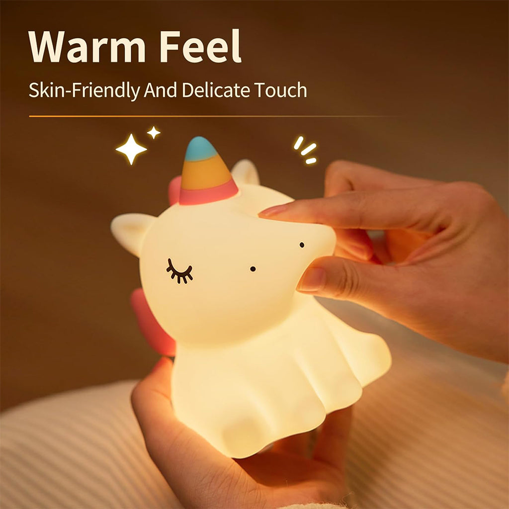 Veilleuse en Silicone Forme Unicorne pour Chambre d’enfant Rechargeable